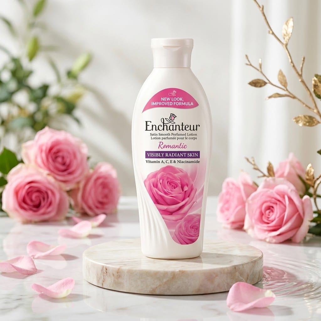 Enchanteur Charming Satin Smooth Perfumed Lotion -400ML (visibly Radiant Skin With Vitamin A, C, E & Niacinamide)